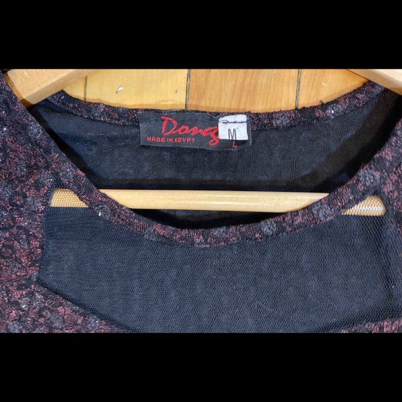 Vintage 80s glittery maroon bodycon mini dress - Picture 5 of 5